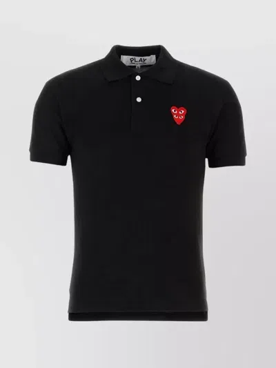 Comme Des Garçons Play Polo T-shirt In Black