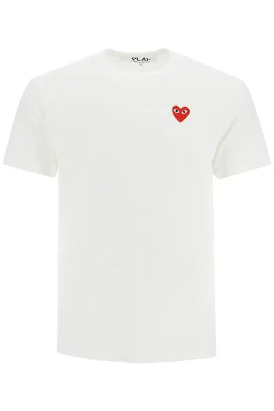 Comme Des Garçons Play Comme Des Garcons Play Unisex Heart Patch T Shirt With In White