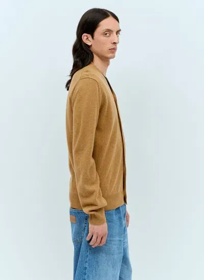 Comme Des Garçons Play Wool Knit Cardigan In Camel