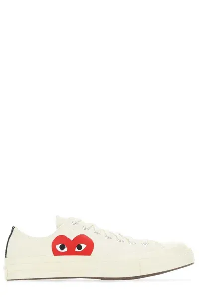 Comme Des Garçons Play Big Heart Ct70 Low Top Shoes In Beige