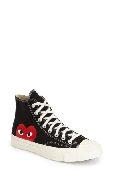 Comme Des Garçons Play X Converse Chuck Taylor® Hidden Heart High Top Sneaker In Black