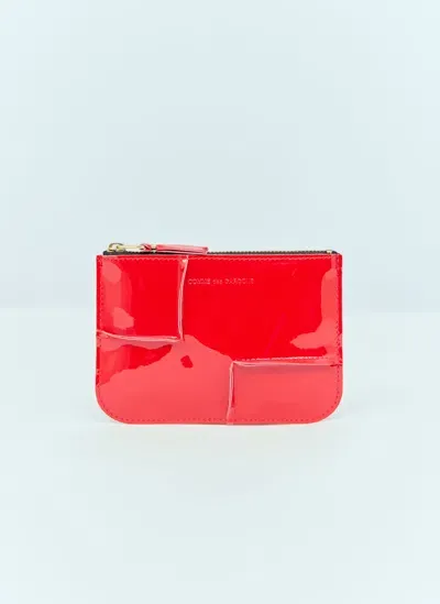 Comme Des Garçons Reverse-hem Zip Pouch In Red