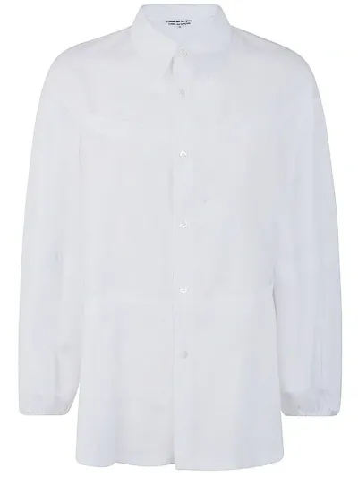 Comme Des Garçons Shirt Balloon Sleeved Buttoned Shirt In White