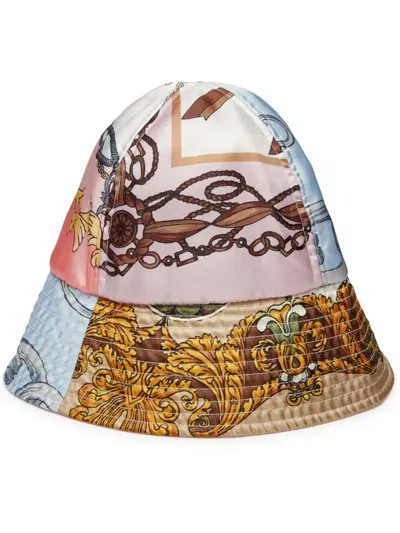 Comme Des Garçons Shirt Baroque-print Bucket Hat In Blue