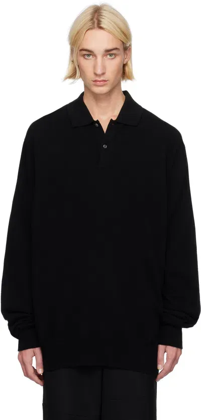 Comme Des Garçons Shirt Black Wool Polo In 1 Black