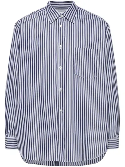 Comme Des Garçons Shirt Oversized Striped Shirt In Blue