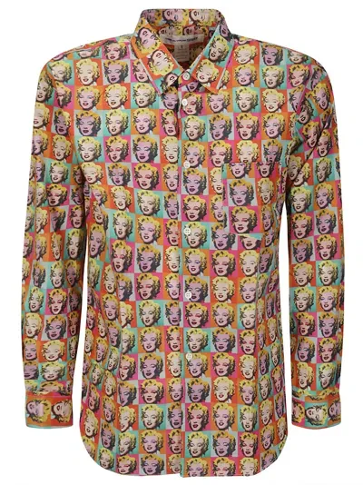 Comme Des Garçons Shirt Cotton Printed Poplin With Full Print C Andy Warho In Multicolour