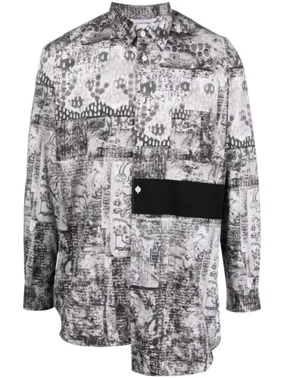 Comme Des Garçons Shirt Graphic-print Asymmetric Shirt In Multi