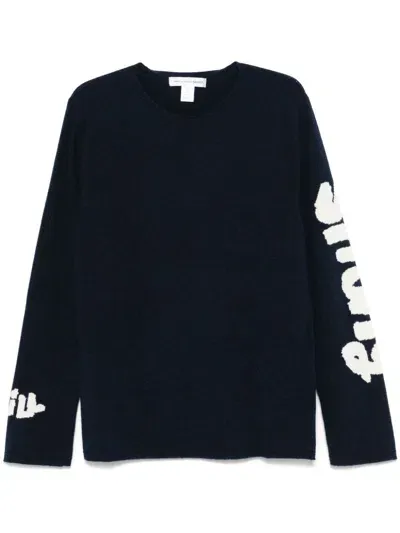 Comme Des Garçons Shirt Intarsia-knit Sweater In Blue