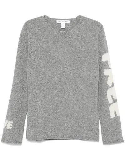 Comme Des Garçons Shirt Intarsia-knit Sweater In Grey