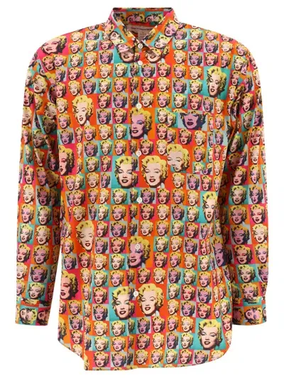 Comme Des Garçons Shirt Marilyn By Andy Warhol Printed Shirt In Orange For Men