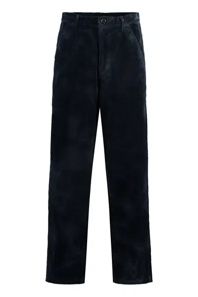 Comme Des Garçons Shirt Corduroy Trousers In Blue