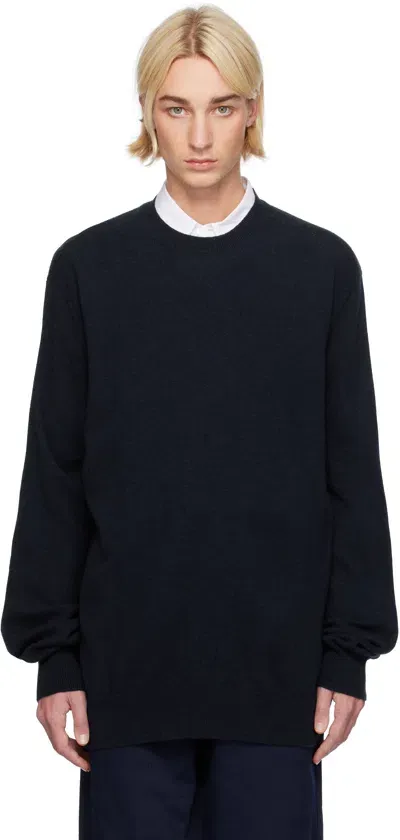 Comme Des Garçons Shirt Navy Wool Sweater In 2 Navy