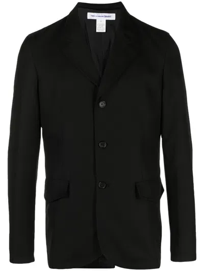 Comme Des Garçons Shirt Notched Single-breasted Blazer In Schwarz