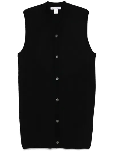 Comme Des Garçons Shirt Sleeveless Cardigan In Black