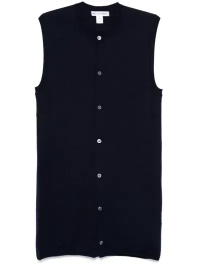 Comme Des Garçons Shirt Wool Vest In Blue