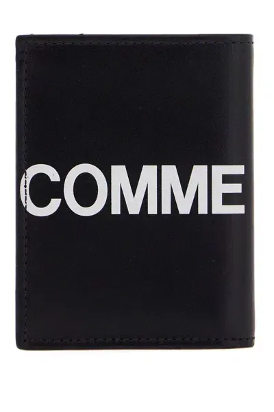 Comme Des Garçons Small Bifold Wallet With Huge Logo In Black