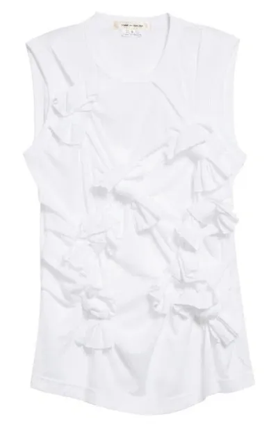 Comme Des Garçons Smooth Bow Front Tank In 白色