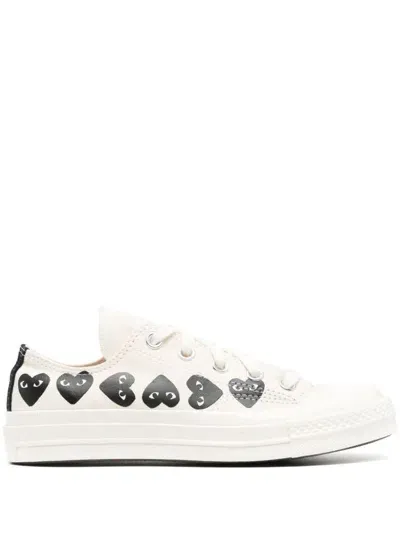 Comme Des Garçons Logo Sneakers In White