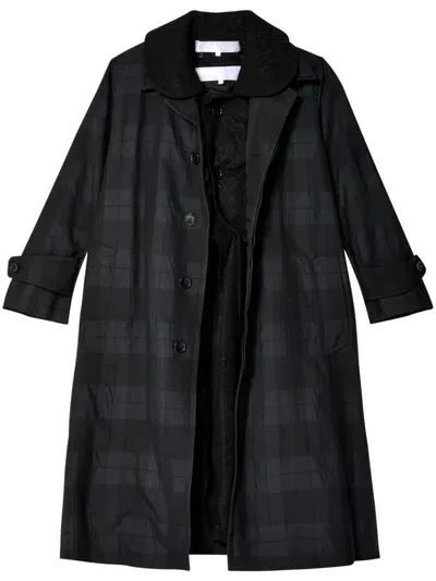 Comme Des Garçons Tao Check-print Coat In Black