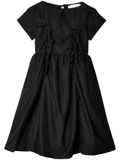 Comme Des Garçons Tao Pinstripe-pattern Cotton-blend Dress In Black