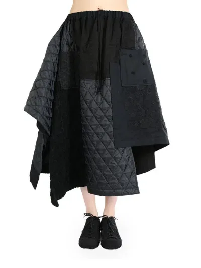 Comme Des Garçons Tao Quilted Midi Skirt In Black