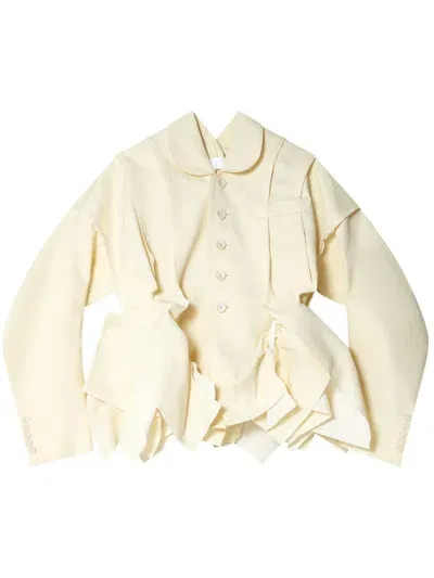 Comme Des Garçons Tao Ruffled Jacket In Neutrals