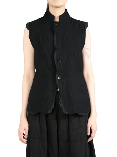 Comme Des Garçons Tao Ruffled-trim Vest In Black