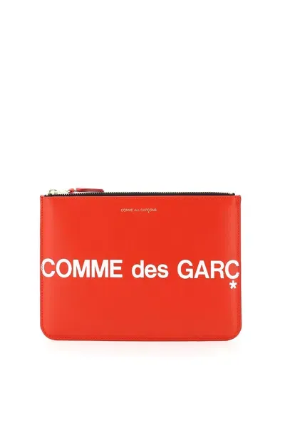 Comme Des Garçons Wallet Leather Pouch With Logo