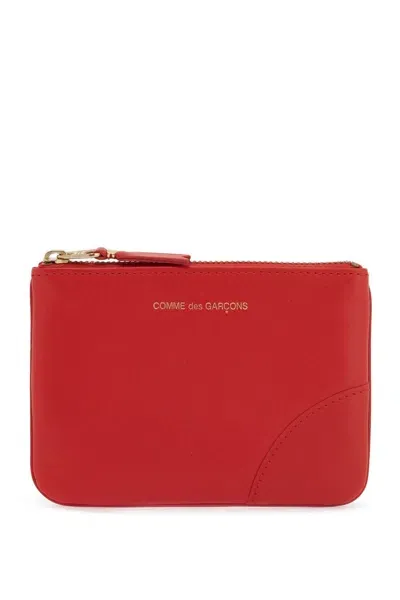 Comme Des Garçons Wallet Small Smooth Leather Pouch In Red