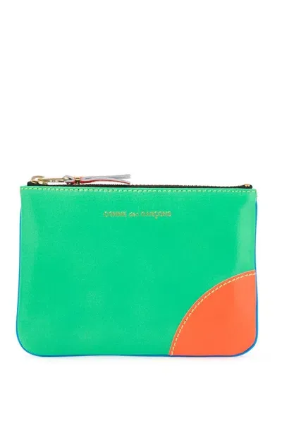 Comme Des Garçons Wallet Super Fluo Pouch In Green