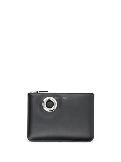 Comme Des Garçons Wallet Wallet / Silver Eyelet In Black