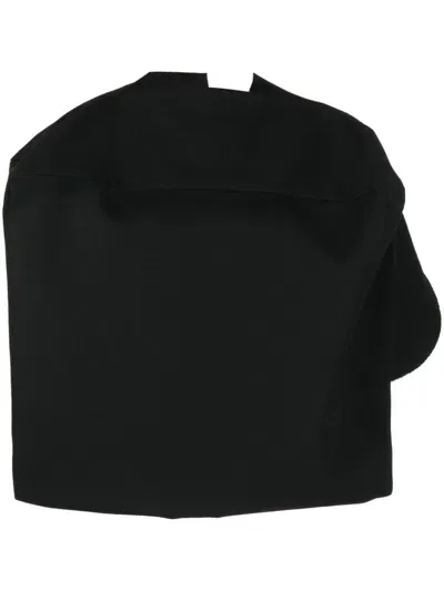 Comme Des Garçons Comme Des Garcons Wool Cropped Top In Black