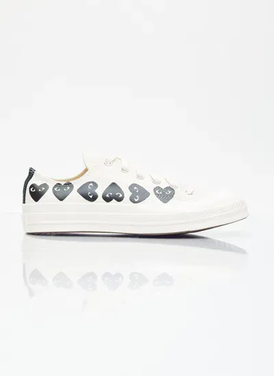 Comme Des Garçons Play X Converse Multi Heart Sneakers In White