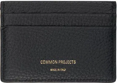 Common Projects Black Multi Card Holder In 7001 Black Textured