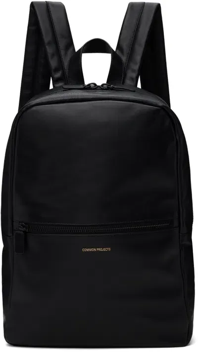 Common Projects Black Soft Leather Simple Backpack In 7547 Black