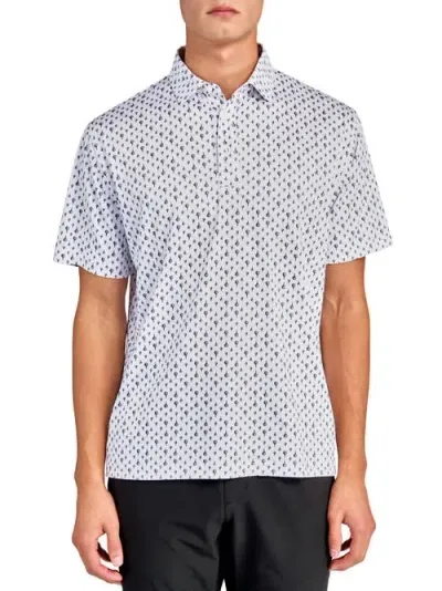 Construct Con.struct Golf Ball Print Performance Golf Polo In White/black