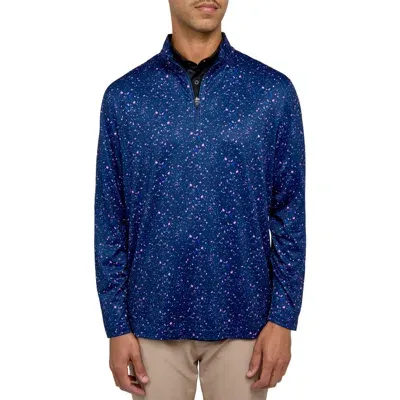 Construct Con.struct Paint Splatter Print Performance Quarter Zip In Navy/pink