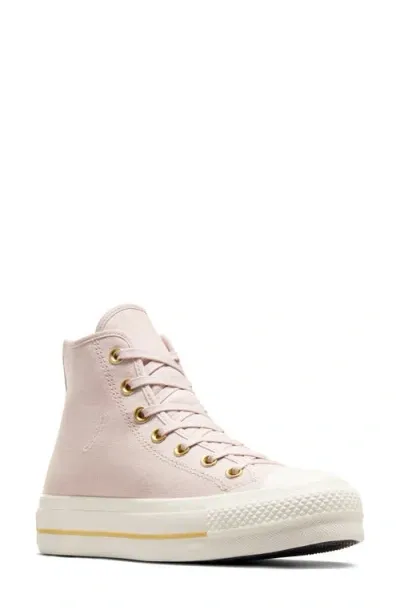 Converse Chuck Taylor® All Star® Lift High Top Platform Sneaker In Flush Stone/egret/gold