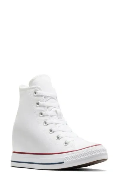 Converse Women's Chuck Taylor All Star Wedge Platform Casual Sneakers From Finish Line In White,red,navy