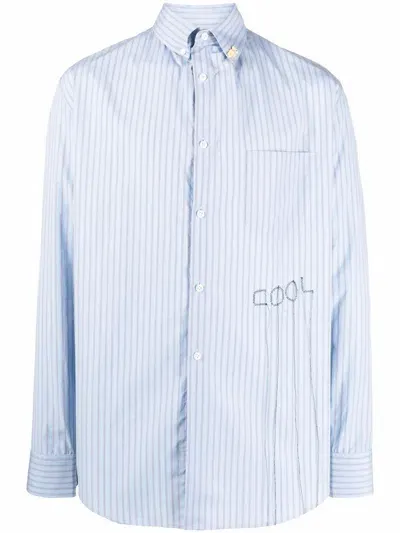 Cool Tm Striped Cotton Shirt In Blue