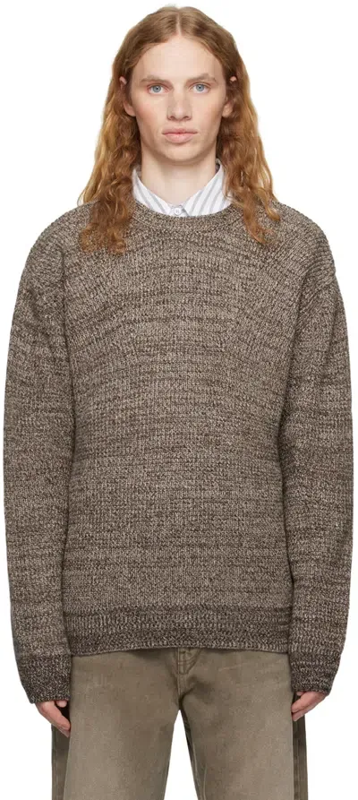 Coor Brown Cashpop Tweed Sweater In Walnut Brwon