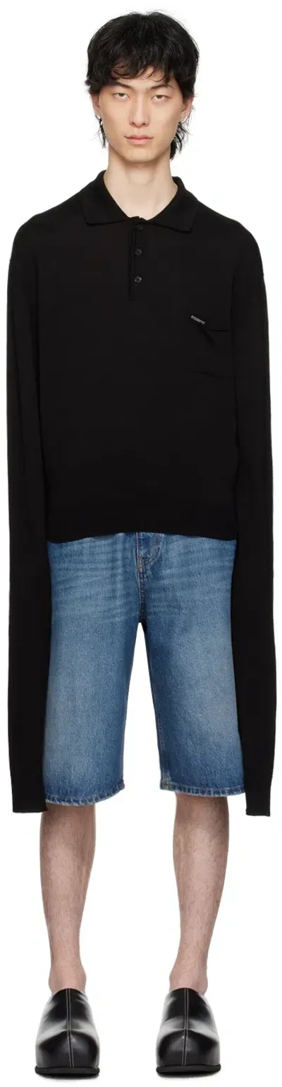 Coperni Black Knotted Sleeves Polo