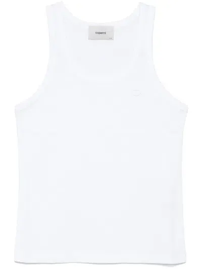 Coperni Embroidered-logo Lightweight-jersey Top In White