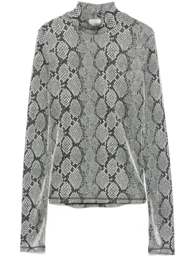 Coperni Snakeskin-print Top In Grey