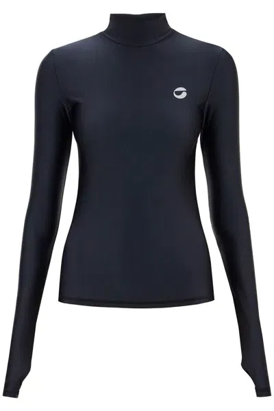 Coperni Stretch Jersey High Neck Top In Black