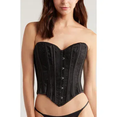 Coquette Strappy Lace Corset In Black