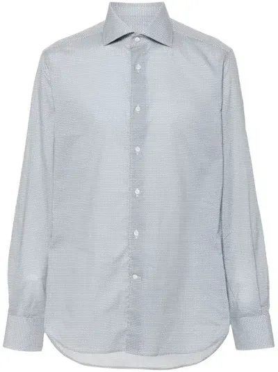 Corneliani Geometric-pattern Shirt In Blue