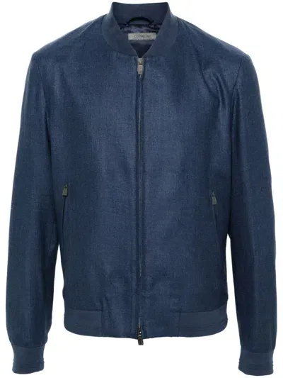 Corneliani Interlock-twill Jacket In Blue