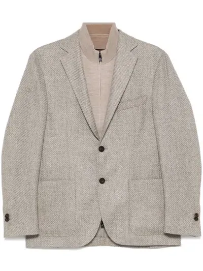 Corneliani Layered Blazer In Brown